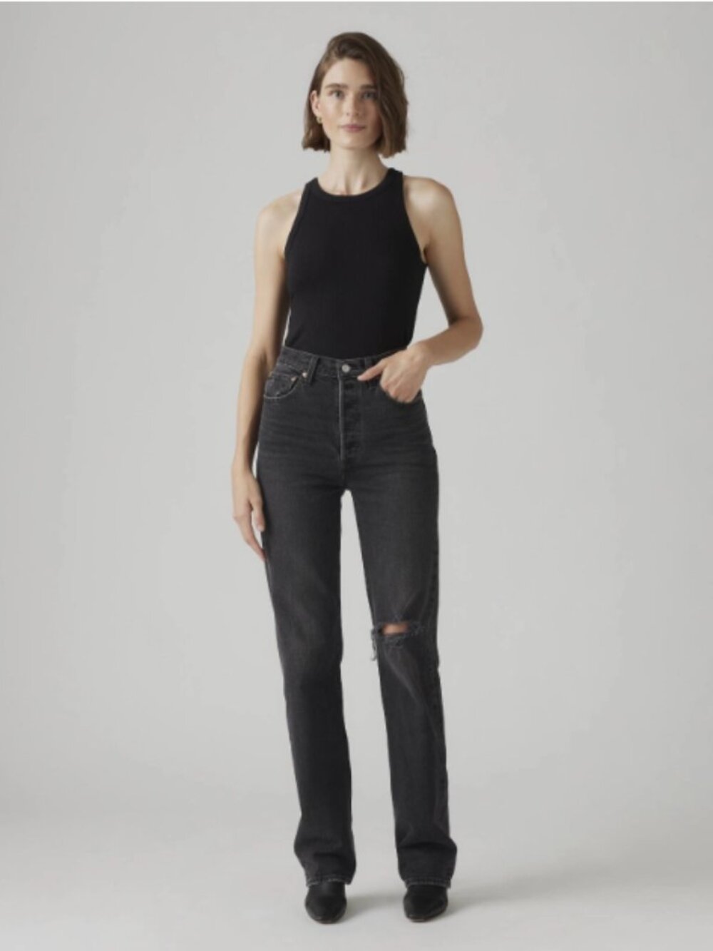 Levis Ribcage Full Length Women's Jeans- Broken Sunset Black- W29 L34